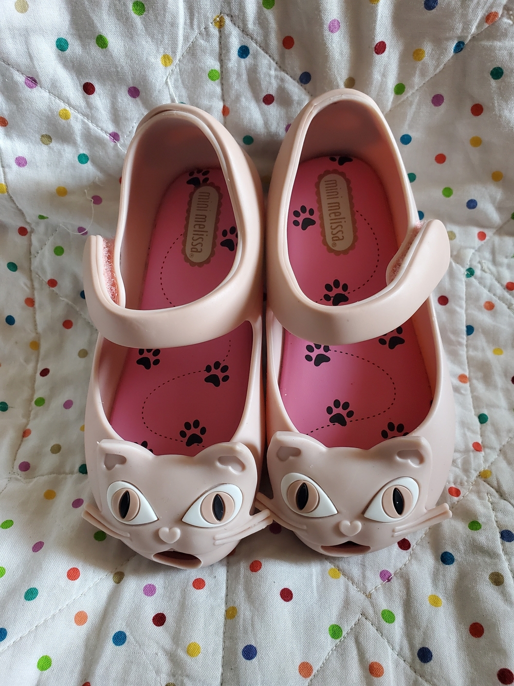 mini melissa Pink Cat Mary Jane Kids Shoes